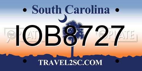 IOB8727 South Carolina License Plate