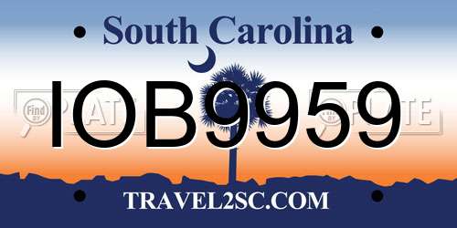 IOB9959 South Carolina License Plate