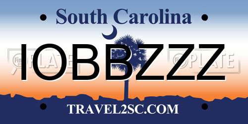 IOBBZZZ South Carolina License Plate