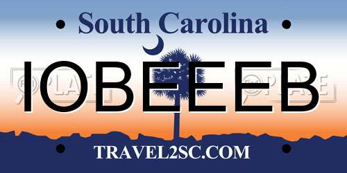 IOBEEEB South Carolina License Plate