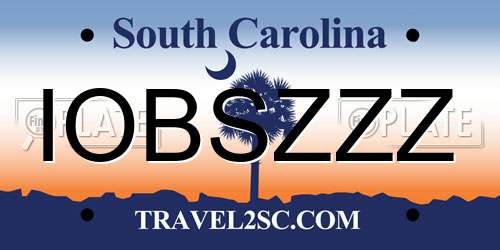 IOBSZZZ South Carolina License Plate