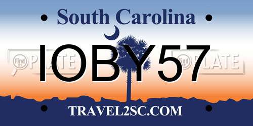 IOBY57 South Carolina License Plate