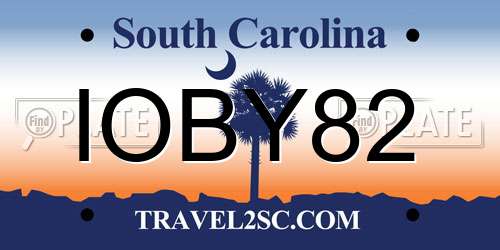 IOBY82 South Carolina License Plate