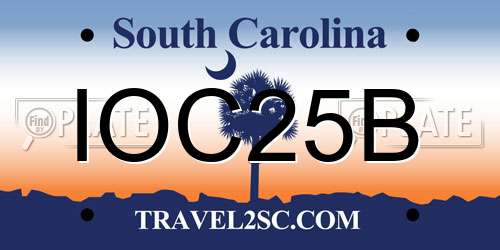 IOC25B South Carolina License Plate