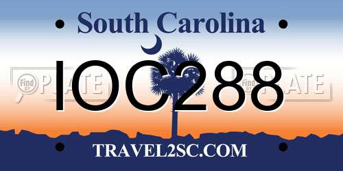 IOC288 South Carolina License Plate