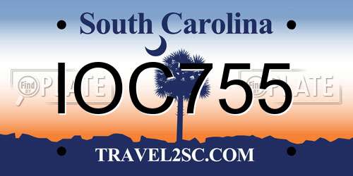 IOC755 South Carolina License Plate