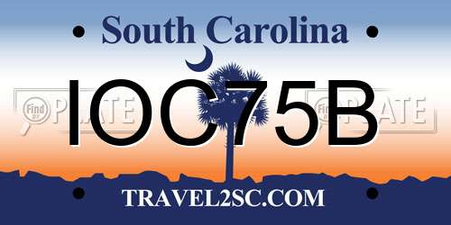 IOC75B South Carolina License Plate