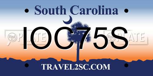 IOC75S South Carolina License Plate
