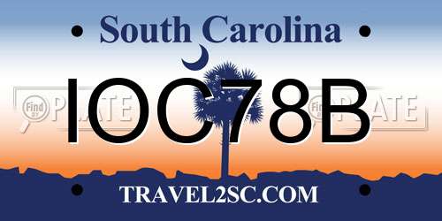 IOC78B South Carolina License Plate