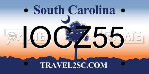 IOCZ55 South Carolina License Plate