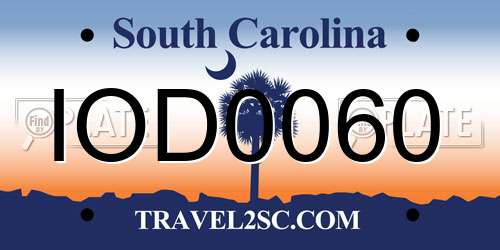 IOD0060 South Carolina License Plate