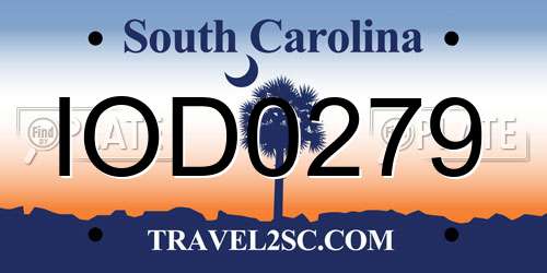 IOD0279 South Carolina License Plate