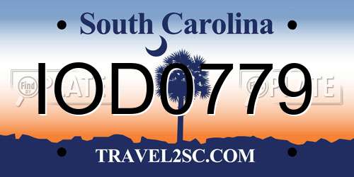 IOD0779 South Carolina License Plate