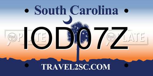 IOD07Z South Carolina License Plate
