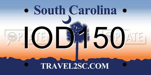 IOD150 South Carolina License Plate