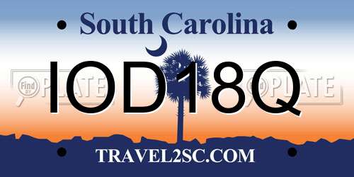 IOD18Q South Carolina License Plate