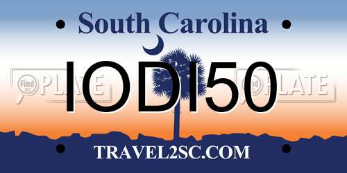 IODI50 South Carolina License Plate