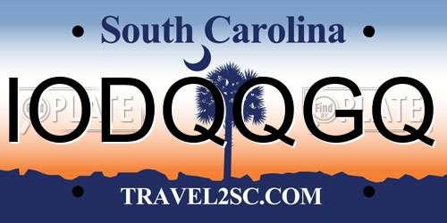 IODQQGQ South Carolina License Plate