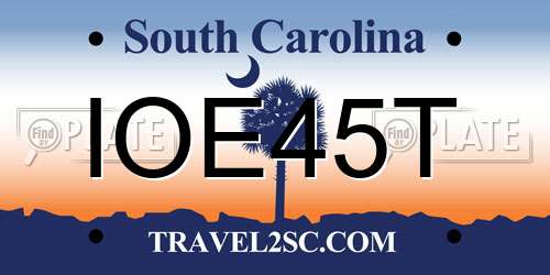 IOE45T South Carolina License Plate