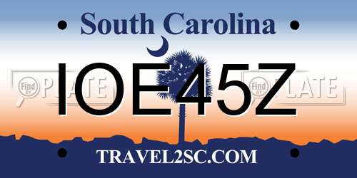 IOE45Z South Carolina License Plate