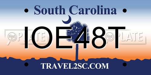 IOE48T South Carolina License Plate