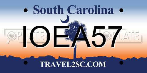 IOEA57 South Carolina License Plate