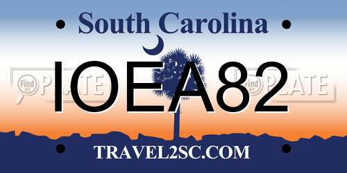 IOEA82 South Carolina License Plate