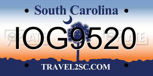 IOG9520 South Carolina License Plate