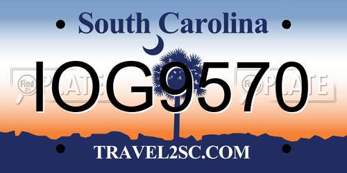IOG9570 South Carolina License Plate