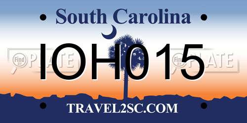 IOH015 South Carolina License Plate