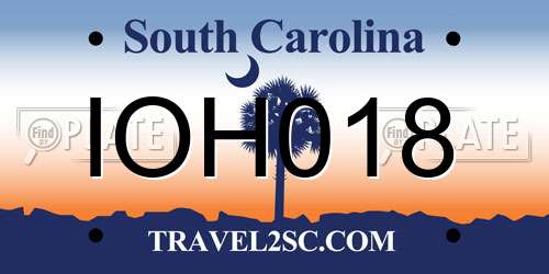 IOH018 South Carolina License Plate