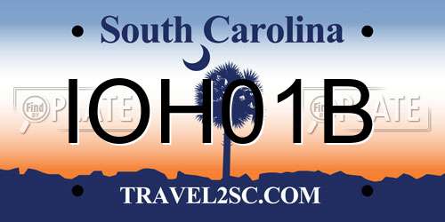 IOH01B South Carolina License Plate