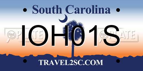IOH01S South Carolina License Plate
