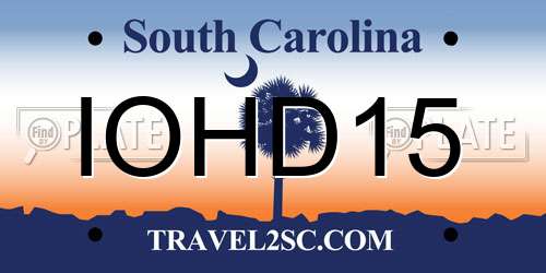 IOHD15 South Carolina License Plate