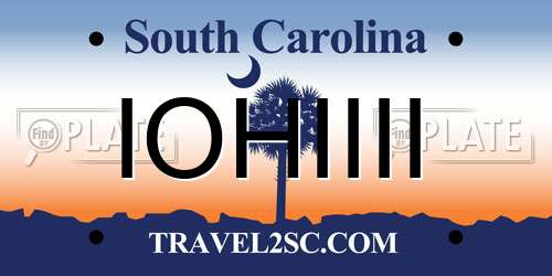 IOHIIII South Carolina License Plate