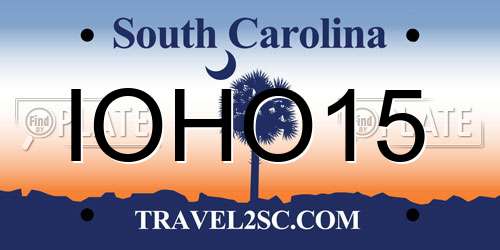 IOHO15 South Carolina License Plate