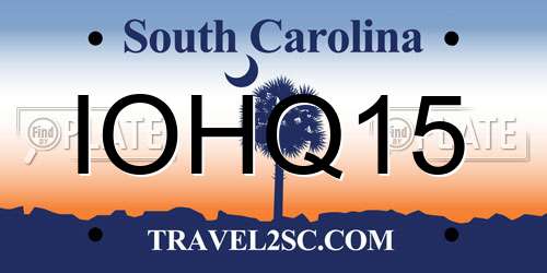 IOHQ15 South Carolina License Plate