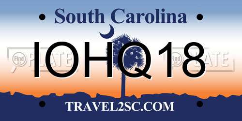 IOHQ18 South Carolina License Plate