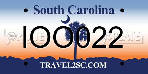 IOO022 South Carolina License Plate