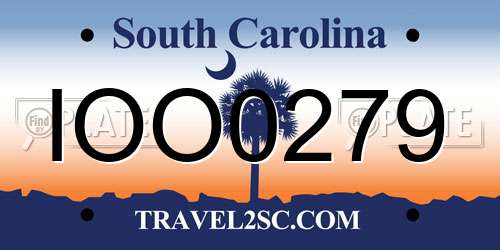 IOO0279 South Carolina License Plate