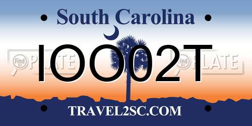 IOO02T South Carolina License Plate