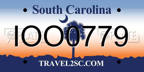 IOO0779 South Carolina License Plate