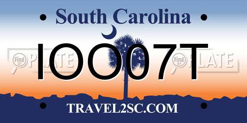 IOO07T South Carolina License Plate