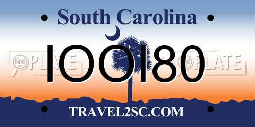 IOOI80 South Carolina License Plate