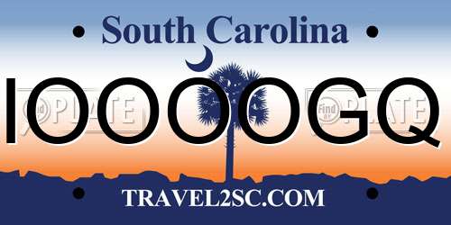 IOOOOGQ South Carolina License Plate