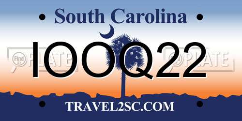 IOOQ22 South Carolina License Plate