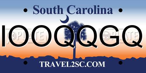 IOOQQGQ South Carolina License Plate