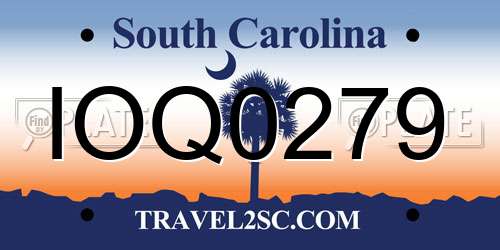 IOQ0279 South Carolina License Plate