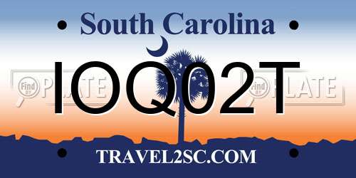 IOQ02T South Carolina License Plate