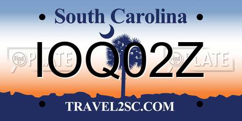 IOQ02Z South Carolina License Plate
